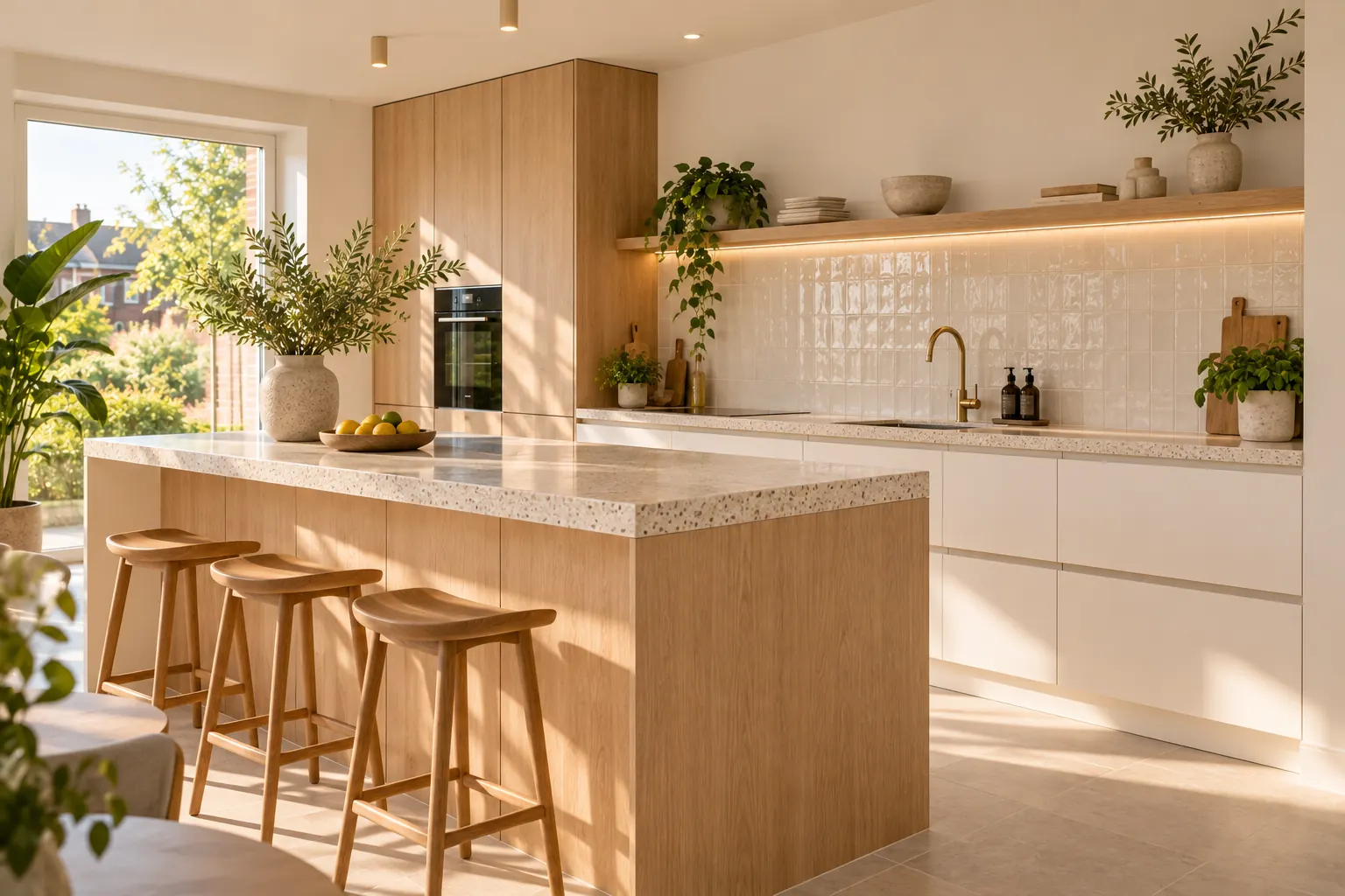 Lichte keuken met kookeiland