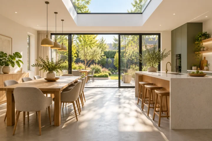 Aanbouw met lichtstraat